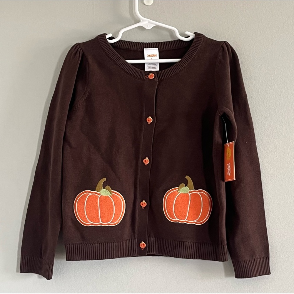Gymboree Applique Pumpkin Cardigan Sweater